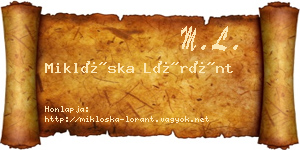 Miklóska Lóránt névjegykártya